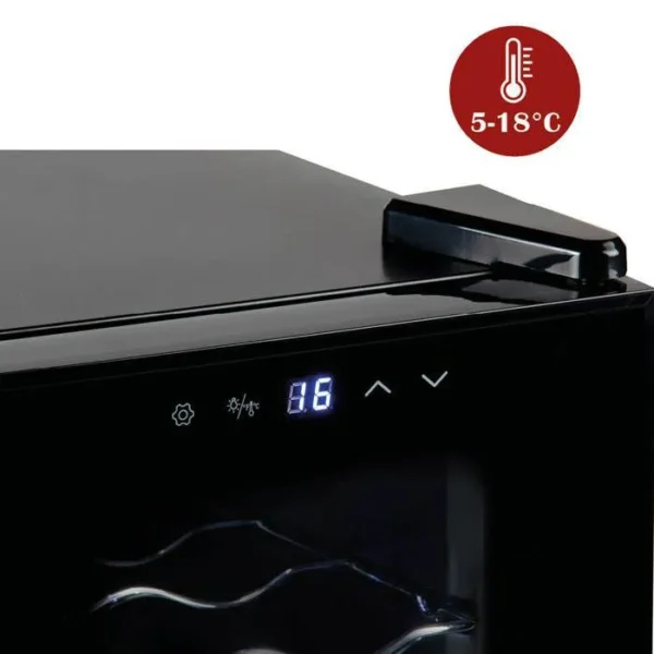 PRIMO PR170WK Cave à Vin - Pose Libre - 10 Bouteilles - Classe E - Noir