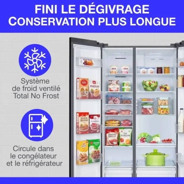 Réfrigérateur américain - CONTINENTAL EDISON - CERA505NFIXD - 503 L