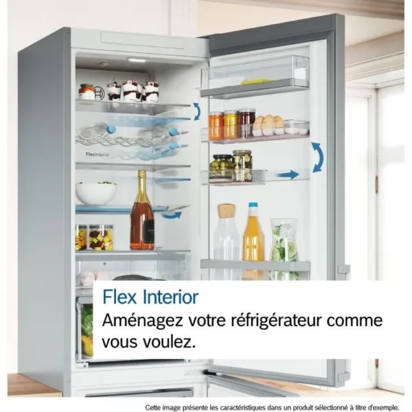 Réfrigérateur combiné - BOSCH - KGN49AIBT - Classe B - 440 L - 203 x 70 x 66,70 cm - Acier brossé