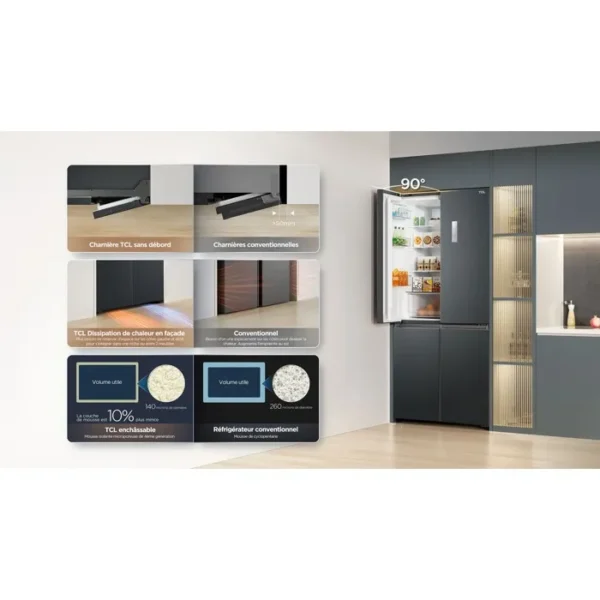 Réfrigérateur multi-portes Tcl RC518CXD0 Multi-Portes OptiSpace