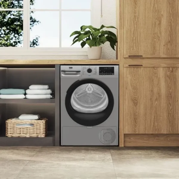 seche-linge-pompe-a-chaleur-beko-d3h28e93s-eco-sen (1) Sèche-linge pompe à chaleur BEKO D3H28E93S Eco Sense - 8 kg - L60cm - Silver