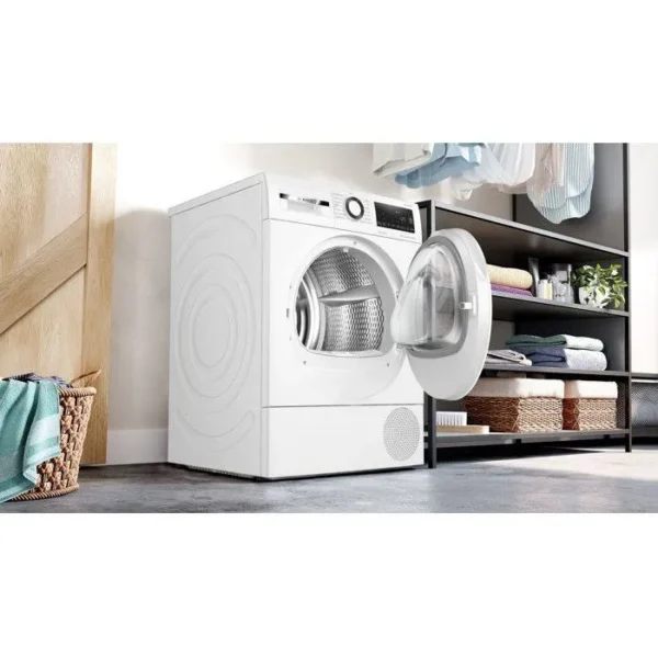 Sèche-linge pompe à chaleur BOSCH Série 6 WQG24502FR - 8 kg - Induction - L60 cm - Classe C - Blanc