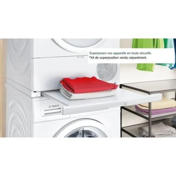 Sèche-linge pompe à chaleur BOSCH WTH8300DFR SER4 - 8 kg - Blanc